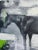 Realistic and expressive painting of a horse in a field. Abstract blurs of vivid green move across the space. This 12 x 16...