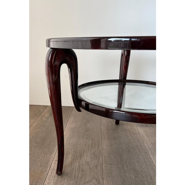 1940s Paolo Buffa's two-tiered round central coffee table For Sale - Image 9 of 12