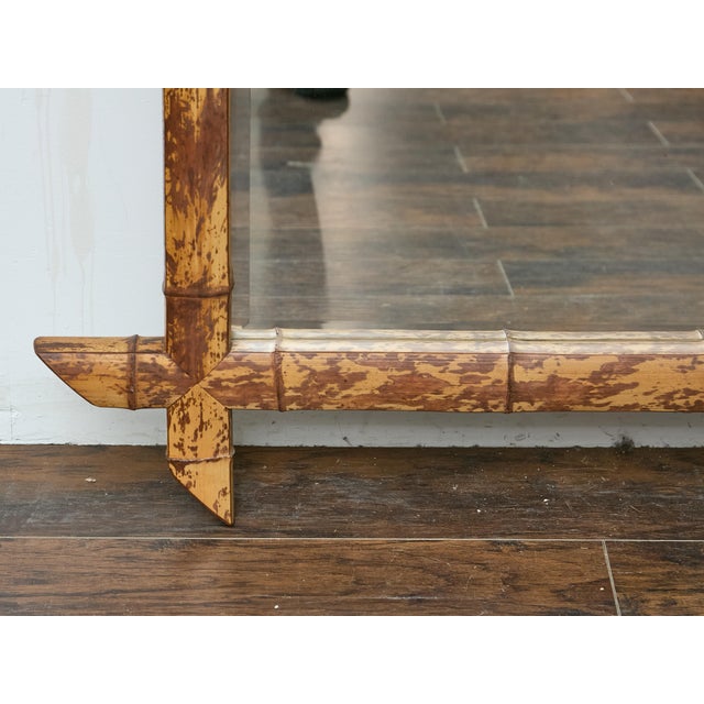 Brown Harrison Van Horn Faux Bamboo Mirror, 20th Century, Handcrafted Elegance For Sale - Image 8 of 12