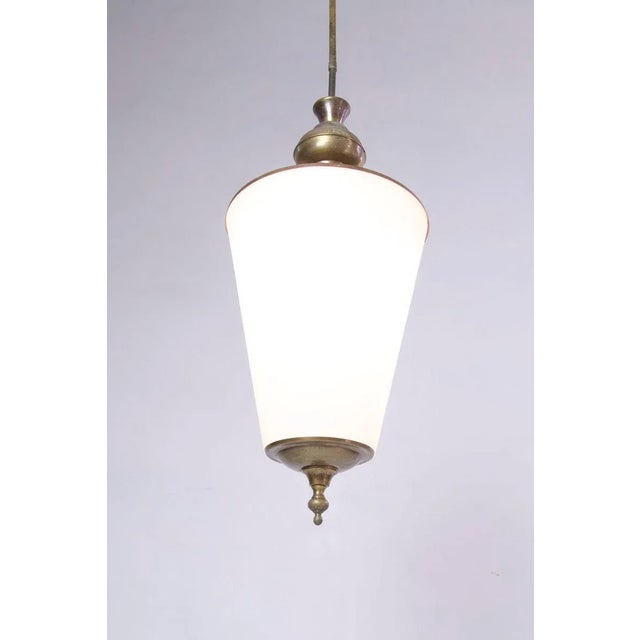 Mid-Century Modern Mid Century Italian Opaline Pendant Lamp For Sale - Image 3 of 7