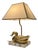 Vintage Brass Duck Table Lamp on Clear Acrylic Base, 1970s For Sale
