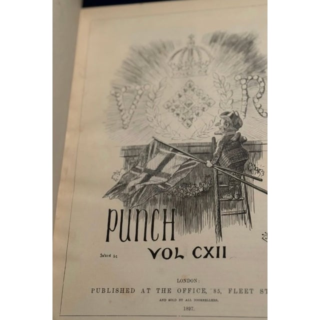1897-1925 : King George III & Churchill Original Satire: The London Charivari - Punch Almanack Annual : 22 Leather-Bound Volumes For Sale In New York - Image 6 of 10