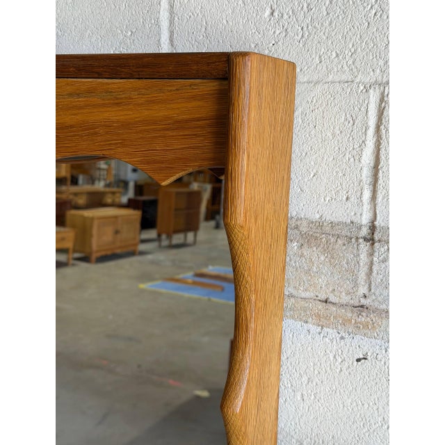 Brown Vintage Danish Oak Entryway Table With Mirror & Tile Top Henning Kjærnulf Style For Sale - Image 8 of 10