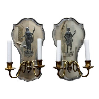 Early 20th Century Venetian Mirrored Sconces - A Pair For Sale