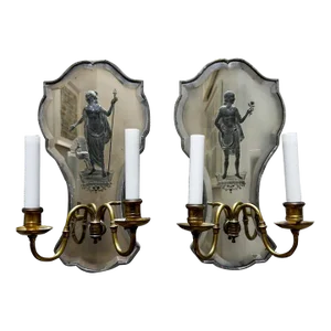 Early 20th Century Venetian Mirrored Sconces - A Pair