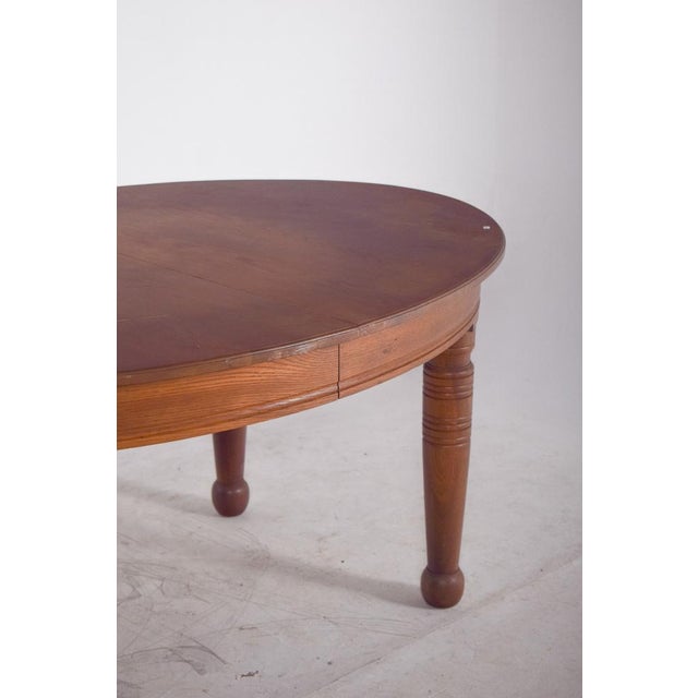 Mid-Century Modern Danish Oval Oak Dining Table, 1950s For Sale - Image 3 of 10