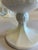 Vintage White Milk Glass Grape & Vine Pedestal Goblets, Set of 9 For Sale - Image 13 of 13
