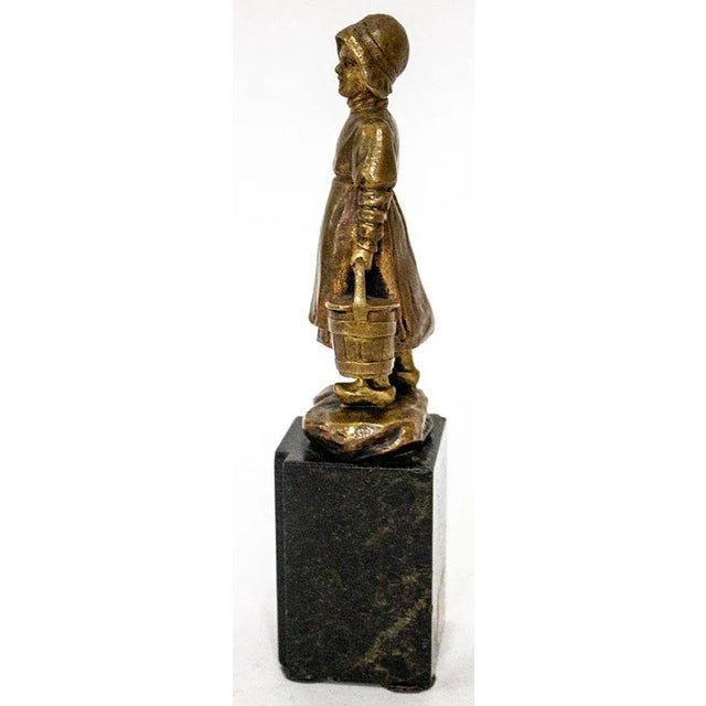 Art Nouveau Victor Seifert (German, 1870-1953) Art Nouveau Bronze, "Trinkender Frauenakt" Gladenbeck Foundry For Sale - Image 3 of 7