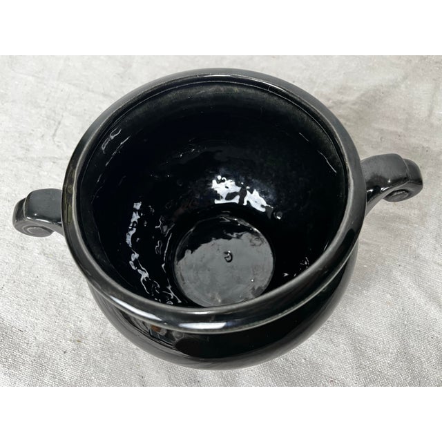 Ceramic Vintage McCoy Black Ceramic Urn For Sale - Image 7 of 8