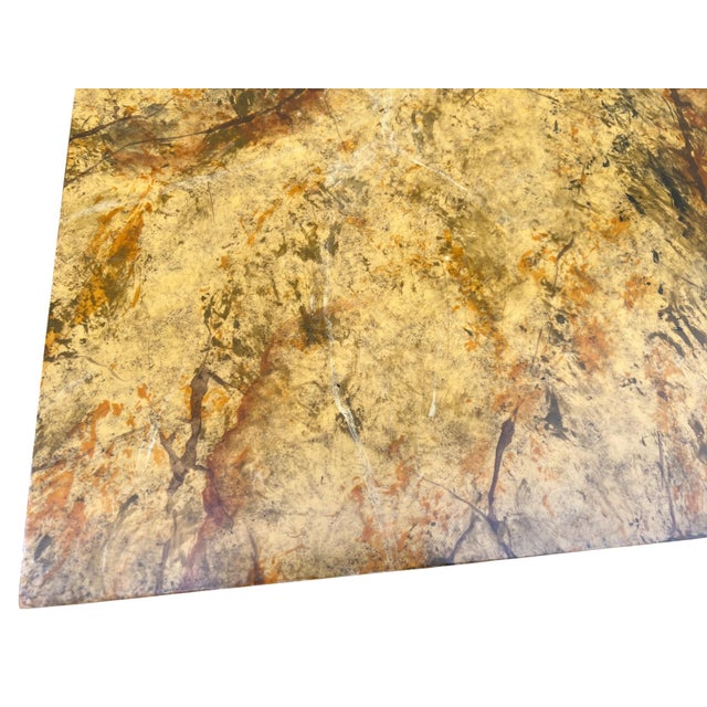 Wood 1990s Chinese Chippendale Chinoserie Faux Marble Top Console / Sofa Tables a Pair For Sale - Image 7 of 18