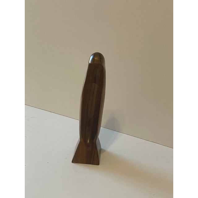 Vintage Madonna Modernist Abstract of the Virgin Mary Sculpture From Brazilian “Ipe” Iron Wood For Sale - Image 9 of 9