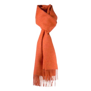 Stick & Ball Solid Alpaca Scarf - Coral For Sale
