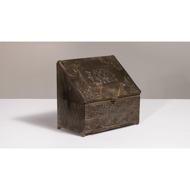 1930s France Art Deco Gray Metal Box For Sale - Image 18 of 18