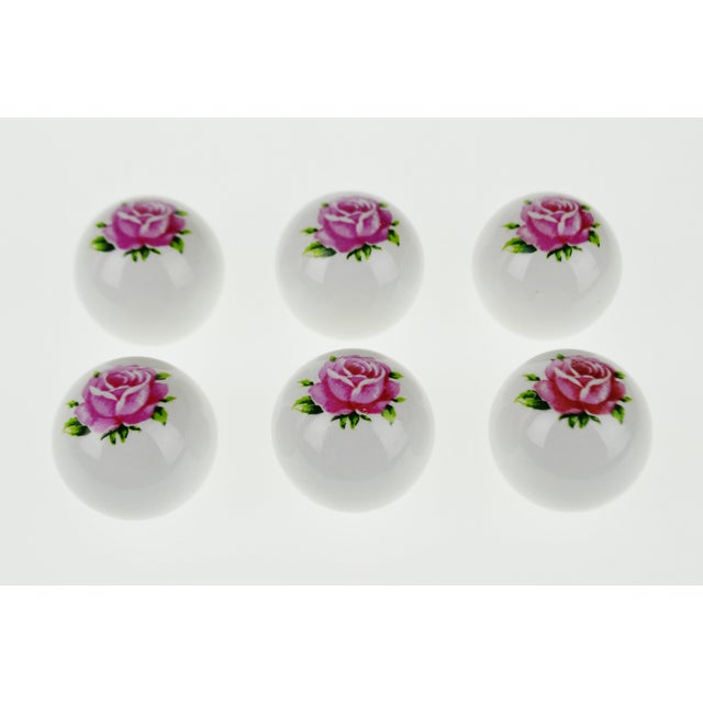 Vintage Porcelain Ceramic Floral Drawer Pull Knobs Set Of 69
