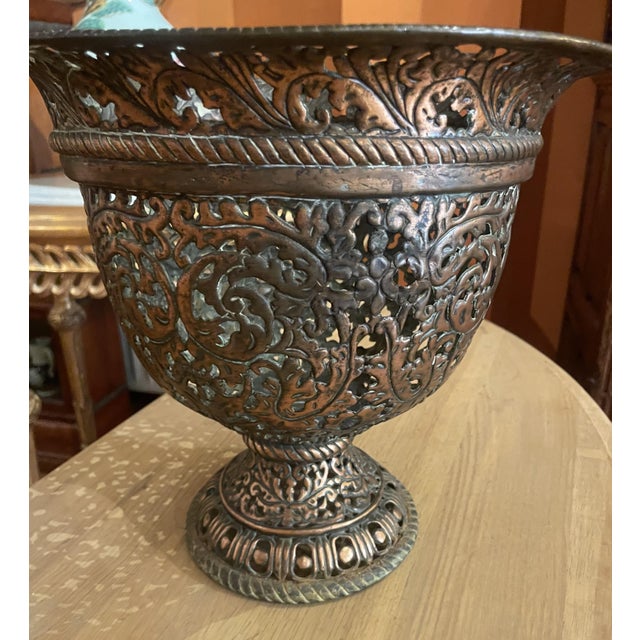 Brown 17th Century Italian Chased Bronze Urn For Sale - Image 8 of 11