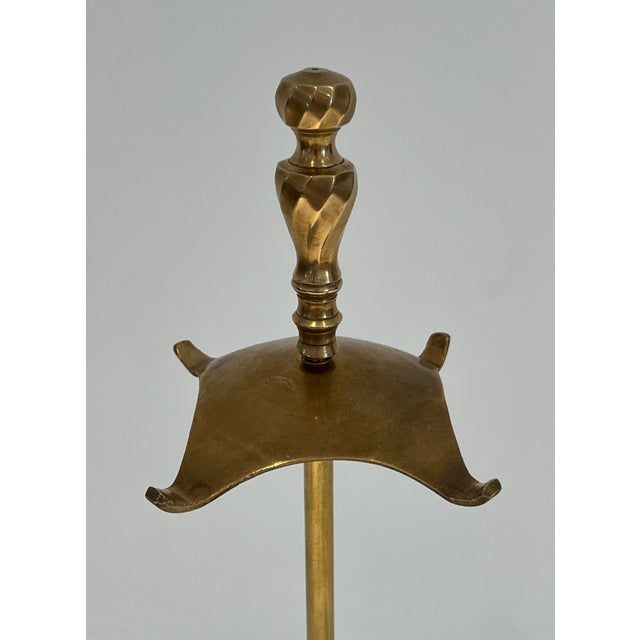 1970s Neoclassical Style Brass Fireplace Tools For Sale - Image 9 of 12