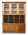 Antique Oversized 2 Piece Oak Country Store Cabinet With Carved Pulls 20thC For Sale