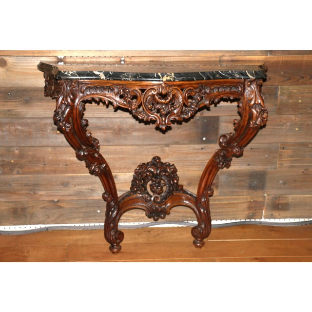 Antique Louis XV French Console Table With Mirror Set For Sale In Los Angeles - Image 6 of 12