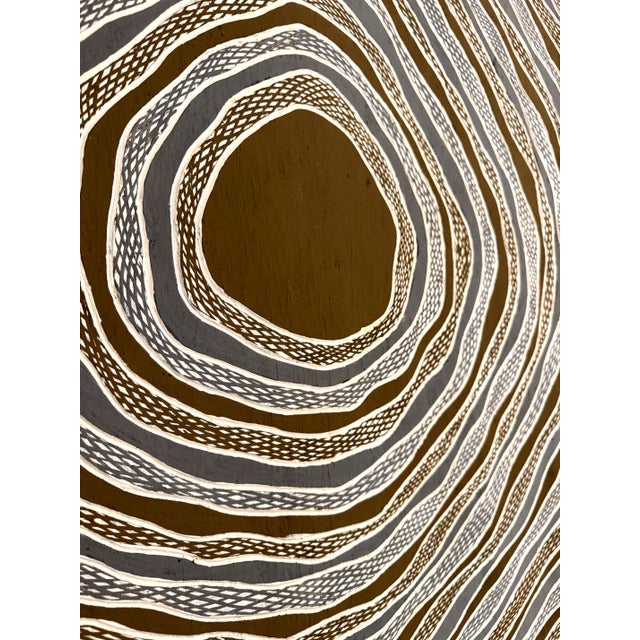 Contemporary Aboriginal Art on Bark by Gunybi Ganambarr Provenance For Sale In Atlanta - Image 6 of 17