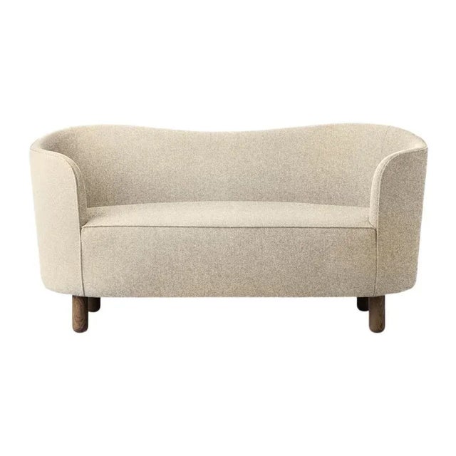 Beige Sahco zero and smoked oak mingle sofa by Lassen Dimensions: W 154 x D 68 x H 74 cm Materials: Textile, oak. The...