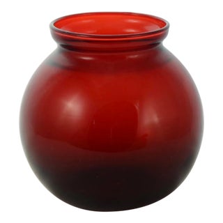 Red Ruby Glass Ball Vase For Sale