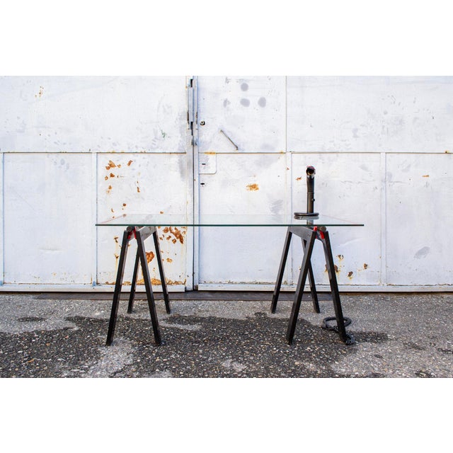 Black Gaetano Trestle Desk by Gae Aulenti for Zanotta, 1970s For Sale - Image 8 of 8