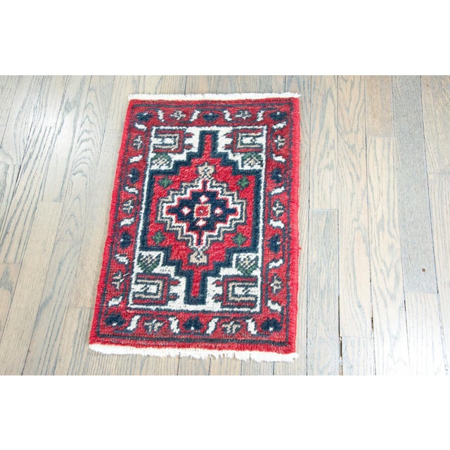 Red Vintage Persian Hamandan Rug For Sale - Image 8 of 9