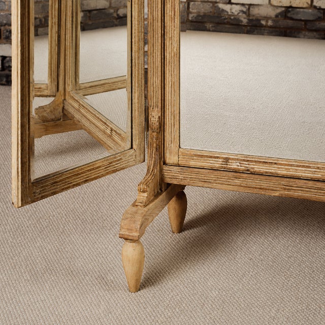 19th Century 19th Century French Oak Floor Mirror For Sale - Image 5 of 5