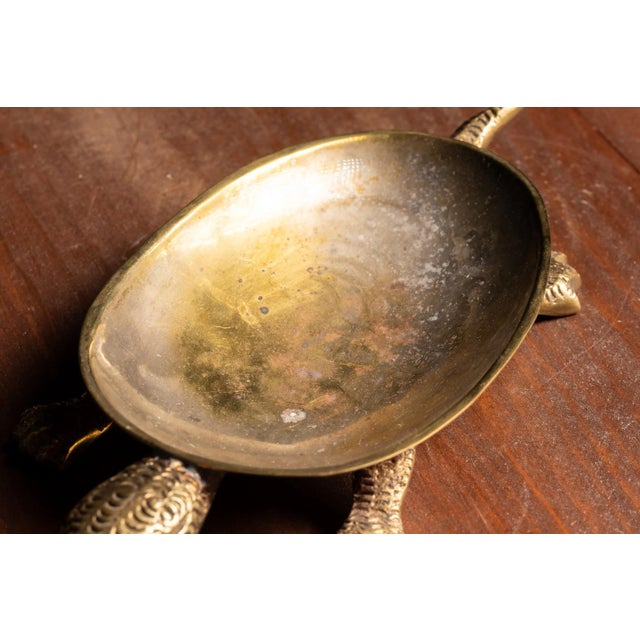 Mid-Century Modern Vintage 1980s Brass Mosaic Turtle Serving Tray For Sale - Image 3 of 6