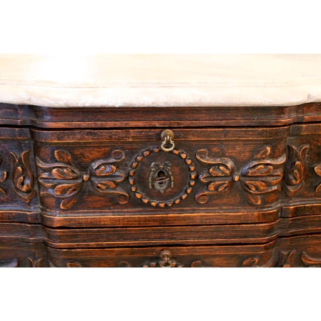 Provincial Carved Louis XVI Style Small Commode For Sale - Image 4 of 9