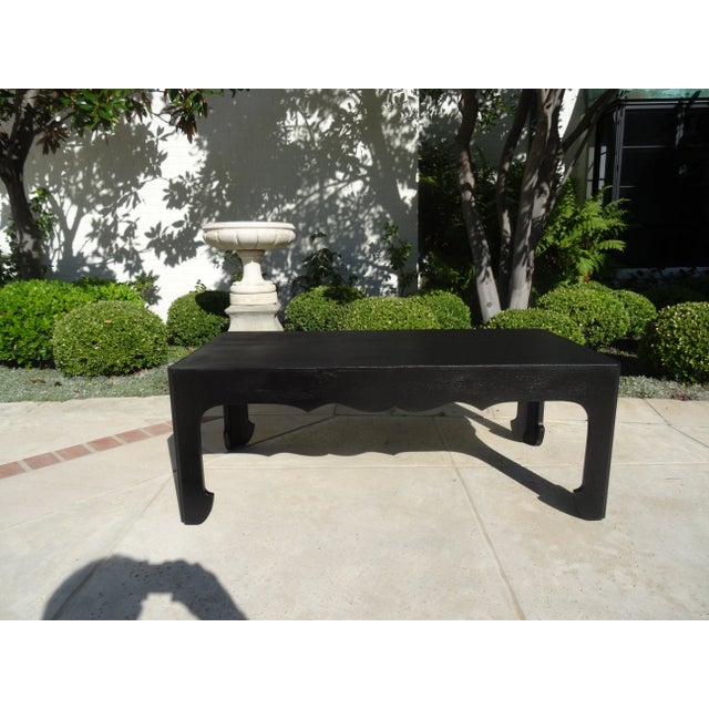 Black Modern Crackle Finish Coffee Table For Sale - Image 8 of 10