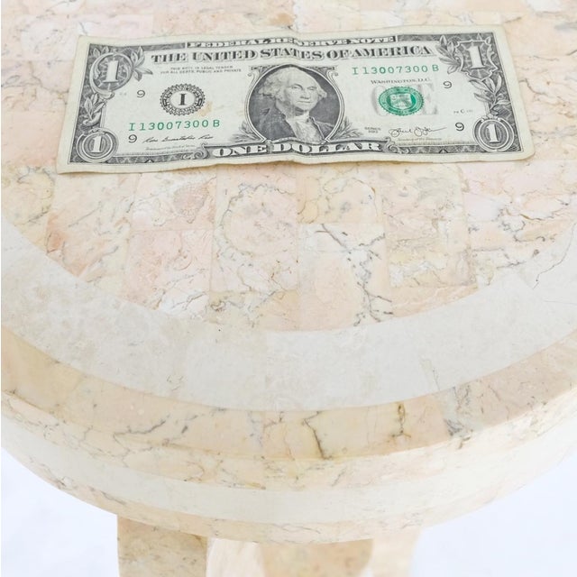 Mid 20th Century Elegant Tessellated Stone Tri Leg Pedestal Stand Side Table Mint For Sale - Image 5 of 9