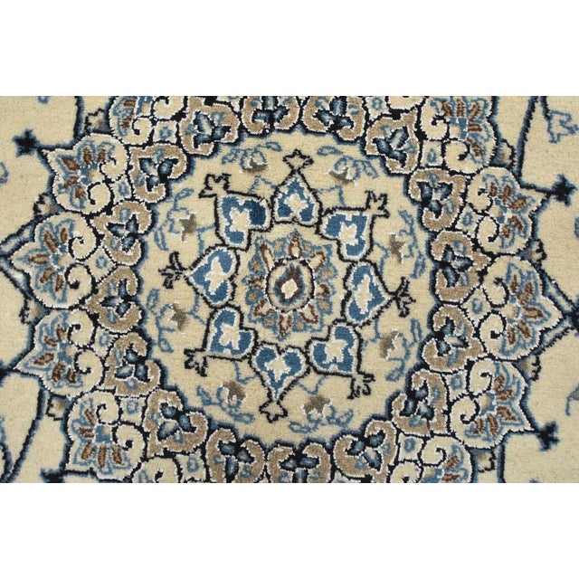 Textile Nain Rug 6’4” X 6’10” Ivory Wool Vintage Traditional Hand-Knotted Carpet For Sale - Image 7 of 14
