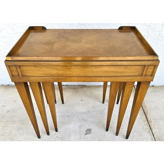Wood 1960s Mid Century Modern Walnut Nesting Tables by Heirloom Weiman Collection For Sale - Image 7 of 18
