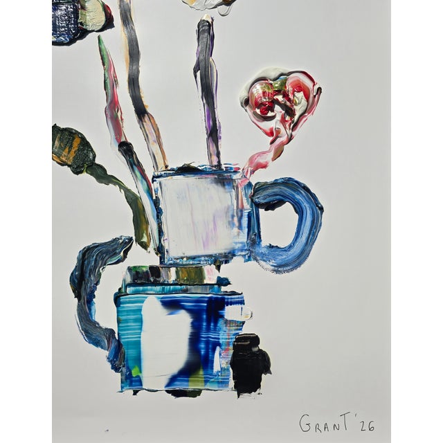 Contemporary Still Life Vase with Flowers — Original Oil Painting by Diane Grant This original contemporary still life by...