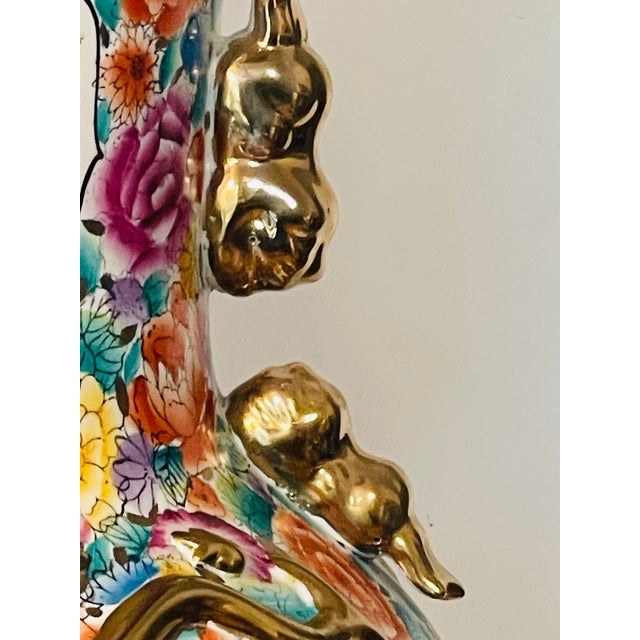 1900s Spectacular Chinese Chinoiserie Floor Vase With Phoenix Birds and Stand For Sale - Image 11 of 12