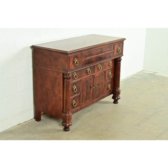 Henredon Ralph Lauren Style American Empire Flame Mahogany Master Chest of Drawers by Henredon For Sale - Image 4 of 17
