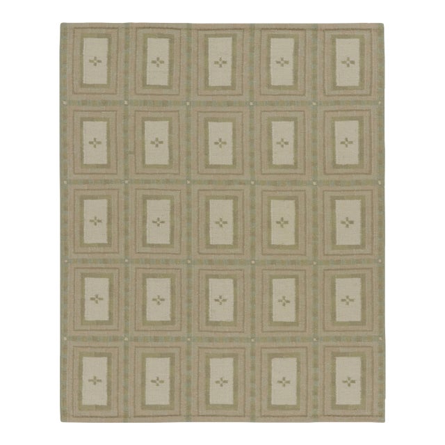Contemporary Scandinavian Style Panel Geometric Rug by Rug & Kilim, India For Sale