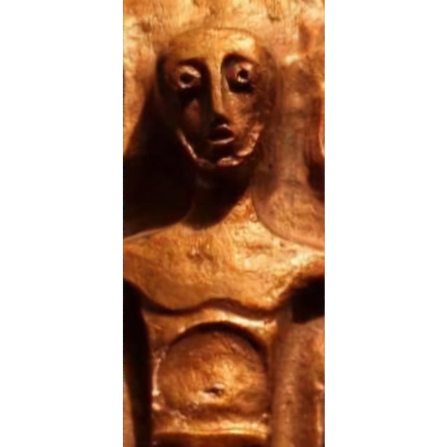 Metal Antique Continental Bronze Devotional Crucifix Sculpture With Gemstone Inlays. For Sale - Image 7 of 12