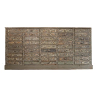 Large Original Painted Pine Workshop Drawer Cabinet, 1920s For Sale