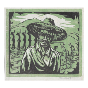 1956 John Bradley Figural Woodcut