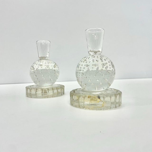 1940s Vintage Candleholders in Murano, 1940, Set of 2 For Sale - Image 5 of 7