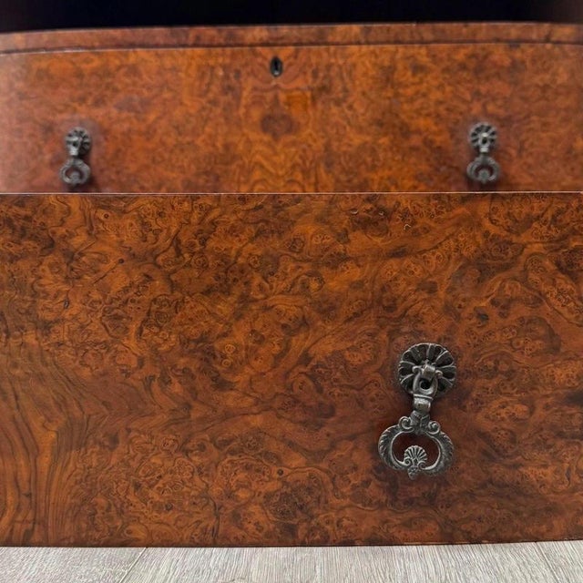 Antique English Edwardian Burr Walnut Cabinet For Sale - Image 12 of 13