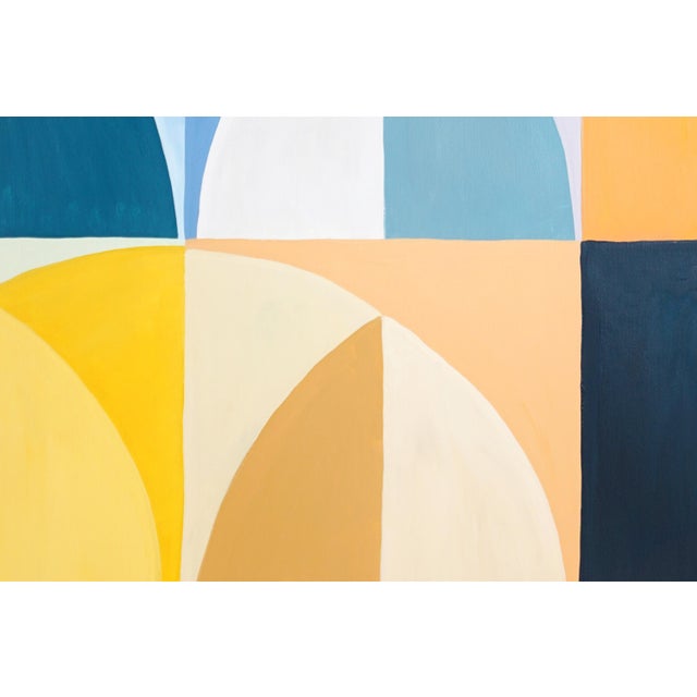 2029, Modern Bauhaus Patterns of Italian Vintage Parasols, Primary Tones Original Painting Diptych on Paper by Natalia Roman For Sale - Image 10 of 10