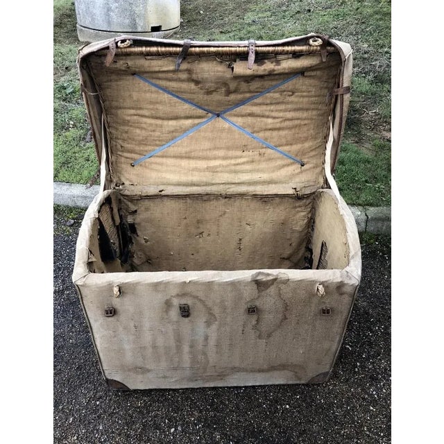 Militaria Rattan and Wicker Trunk, 1930s For Sale - Image 3 of 7