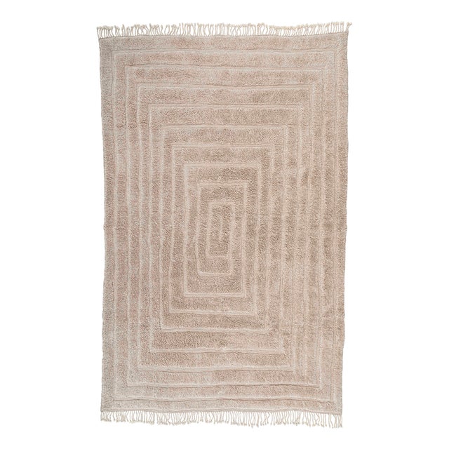 Large Hand-Knotted Wool Rug by Azele Studio For Sale