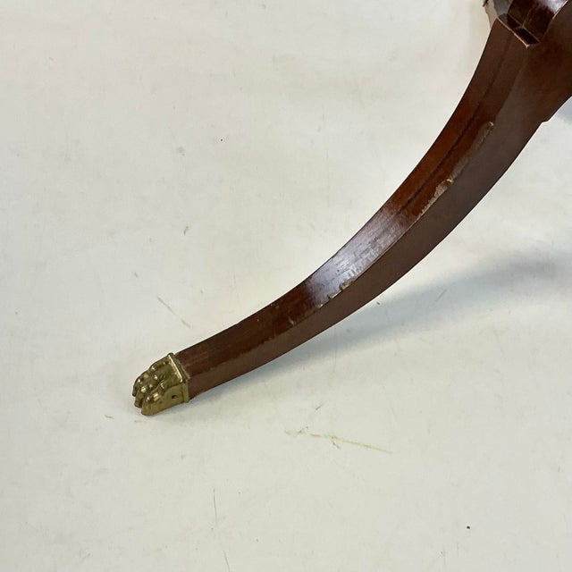 Mersman 1960s Vintage French Empire Federal Mersman Round Tripod Pedestal Side Table. For Sale - Image 4 of 15