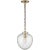 Katie Acorn Pendant in Hand-Rubbed Antique Brass with Seeded Glass Designer: Thomas O'Brien Canopy: 5.25" Round Mounting:...