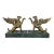 Pair of Vintage Brass Griffin Bookends With Green Marble Bases For Sale