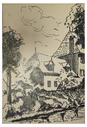 L. Gerard, The House, Ink on Paper, 1958